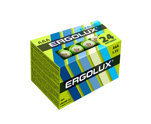 Элемент питания алкалиновый AAA/LR03 1.5В Alkaline BP-24 (уп.24шт) Ergolux 14213: фотография 1