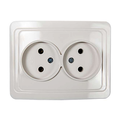 Розетка 2-места CLASSICO 2102 белый ASD IN HOME : фотография 1