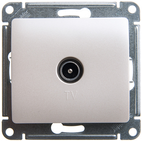 Розетка телевизионная одиночная одиночная Glossa 1дБ механизм перламутр Systeme Electric GSL000691: фотография 1