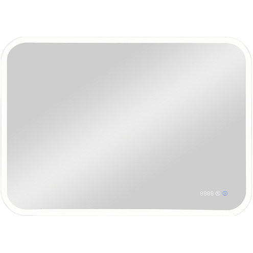 Зеркало "Demure Led" 800х700 с сенсором, часами, функцией антизапотевания и холодной подсветкой: фотография 1