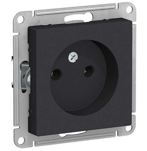 Механизм розетки 1-м СП ATLAS DESIGN без заземл. 16А карбон SchE ATN001041: фотография 1