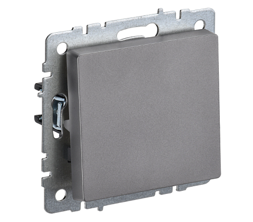 Выключатель 1-клавишный BRITE 10А ВС10-1-0-БрС механизм сталь IEK BR-V10-0-10-K46: фотография 1