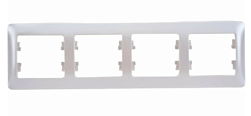 Рамка 4-местная Glossa горизонтальная перламутр Systeme Electric GSL000604: фотография 1