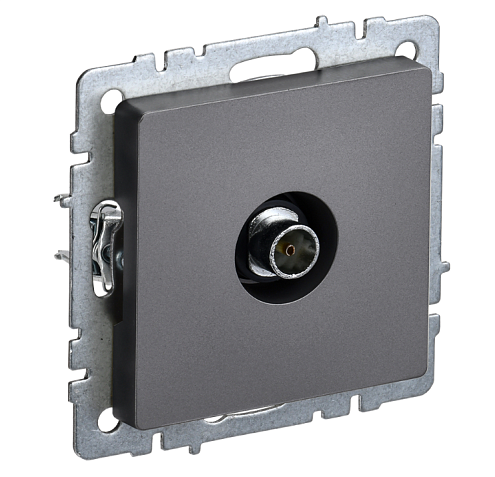 Розетка телевизионная оконечная BRITE РТВ11-0-БрС механизм сталь IEK BR-A10-O-K46: фотография 1