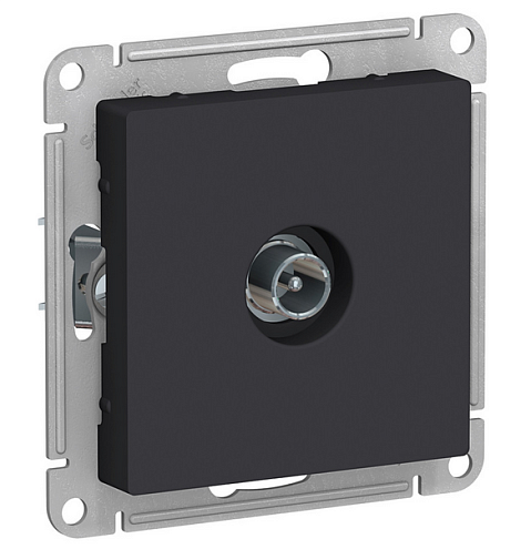 Механизм розетки TV ATLAS DESIGN проходной 4DB карбон SchE ATN001092: фотография 1