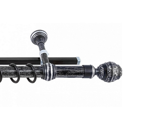 Карниз настенный двухрядный Legrand Валанс с U-шиной, черненое серебро/патина 240: фотография 1