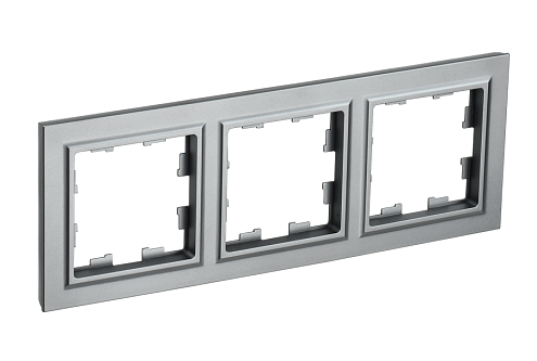 Рамка 3-местная BRITE РУ-3-БрС сталь IEK BR-M32-K46: фотография 1