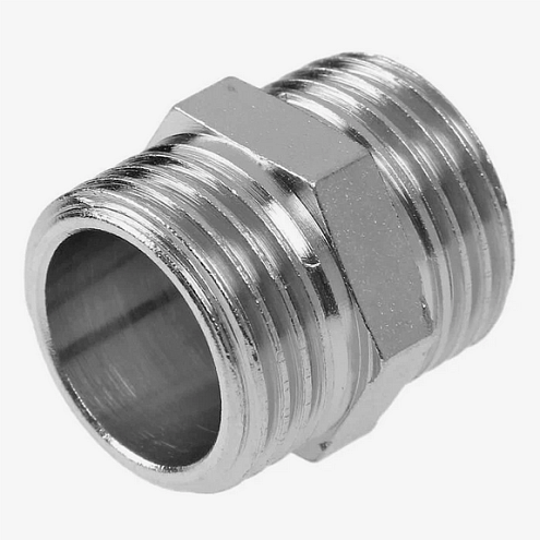 Ниппель латунный 3/4" никилерованный STI: фотография 1