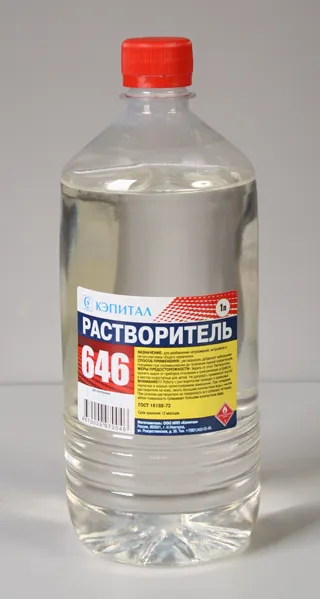 Полиуретановый разбавитель. Растворитель 646 1,0 л.ПЭТ. Разбавитель 686. Бутылки для растворителей