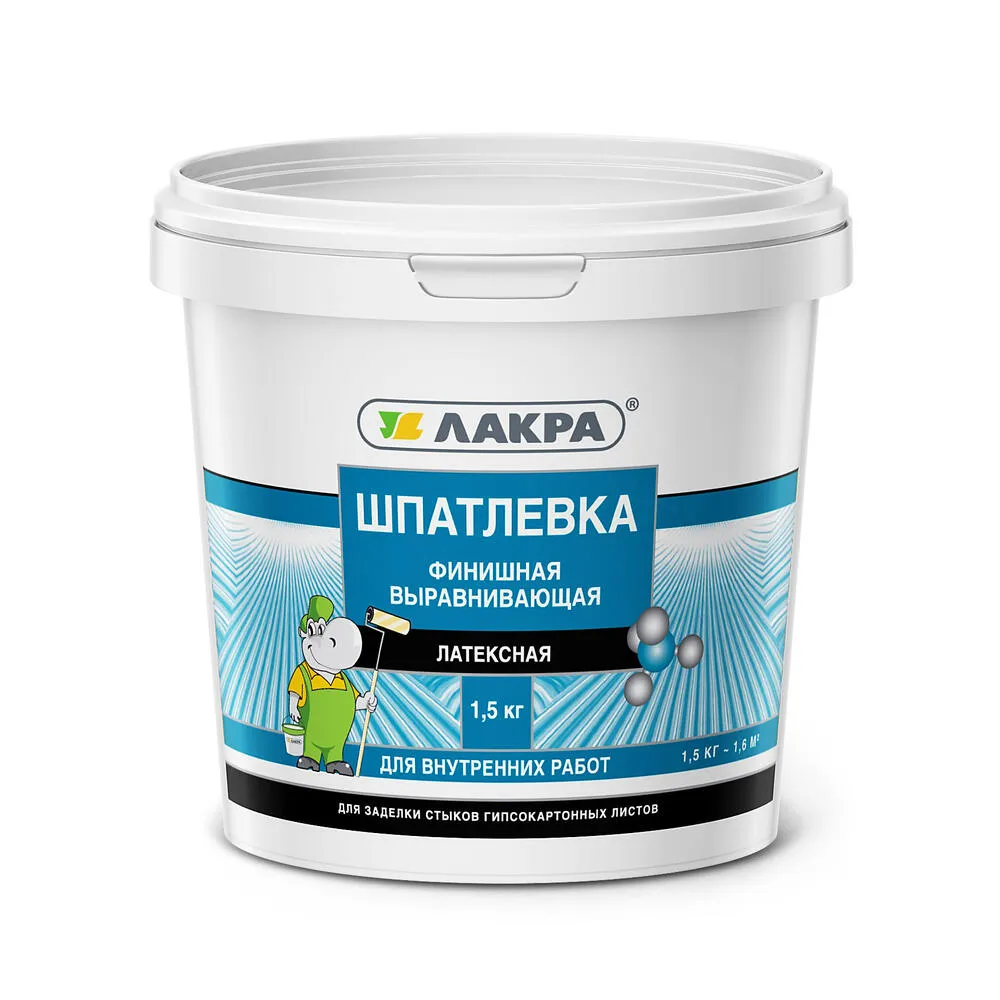 Шпатлевка ЛАКРА, латексная финишная выравнивающая для ГКЛ, 1,5кг купить ...