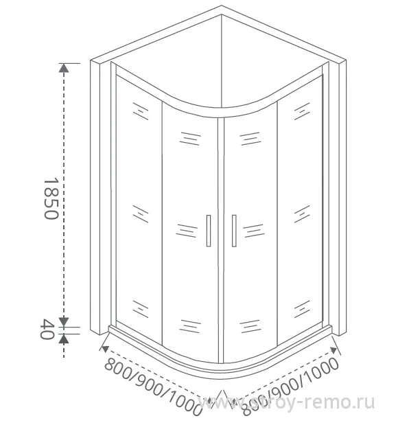 Душевой уголок LATTE R-100-G-WE : фотография 1 превью