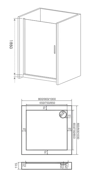Душевое ограждение MOKKA DR-100-C-WE: фотография 1 превью
