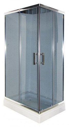 Душевое ограждение QUADRO 81L 80х100х195 поддон белый, тонированное стекло 5мм, без крыши: фотография 1