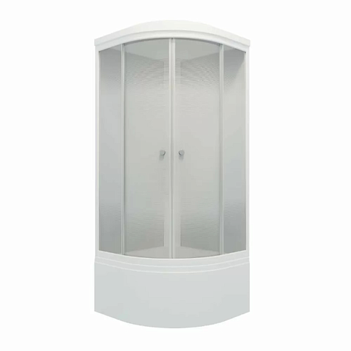 Душевая кабина "Лайт 90х90 Б" 1/4 круга, глубокий поддон, Градиент, Белый, ДН4, сифон E410CL: фотография 1