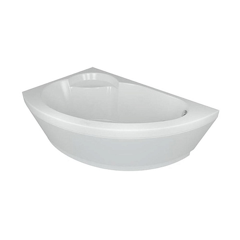 Акриловая асимметричная ванна Aquatek Аякс-2 170х110 с фронтальным экраном, без гидромассажа, вклеенный каркас, левая: фотография 1