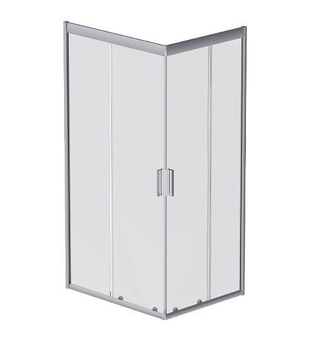 Душевое ограждение без поддона 100x80 AM.PM Gem W90G-404-100280-MT профиль серебристый: фотография 1